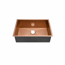Tourner 68,6 × 48,3 cm acier inoxydable, simple Basin, Undermount évier de cuisine – finition Rose or