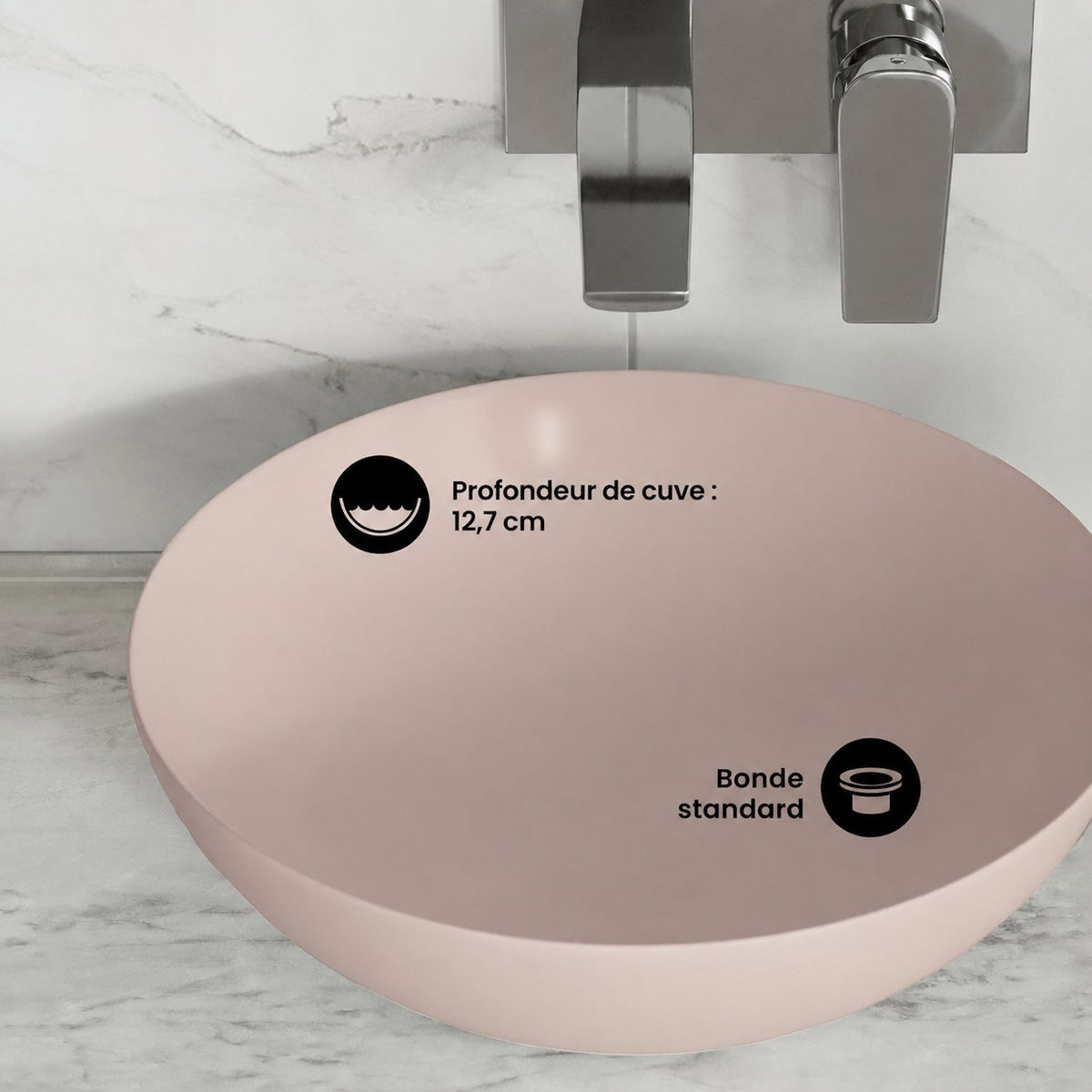 Classe 16 Color céramique vasque – finition mat Pink
