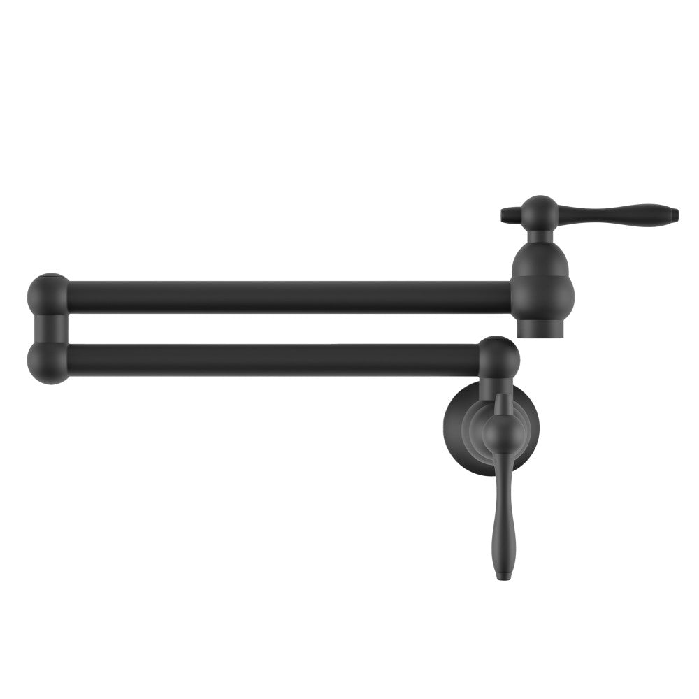 Plaisir Retractable mural Pot Filler robinet – finition noir mat