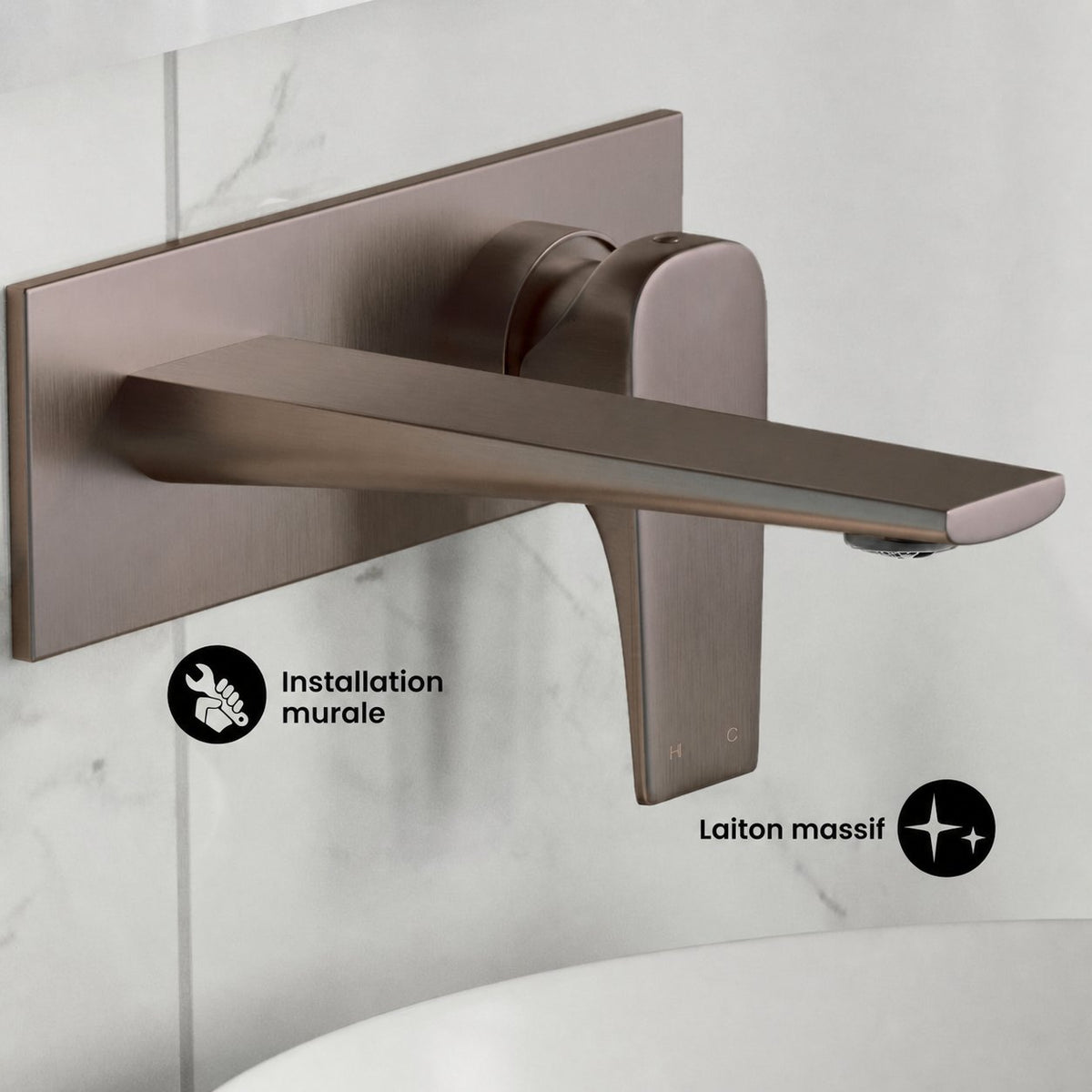 Monaco monocommande, mural, mitigeur de lavabo – finition Oil Rubbed Bronze