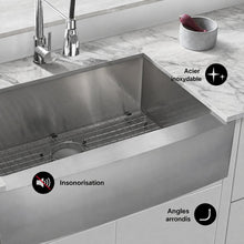 Rivage 76,2 × 53,3 cm acier inoxydable, simple Basin, Farmhouse évier de cuisine avec Apron