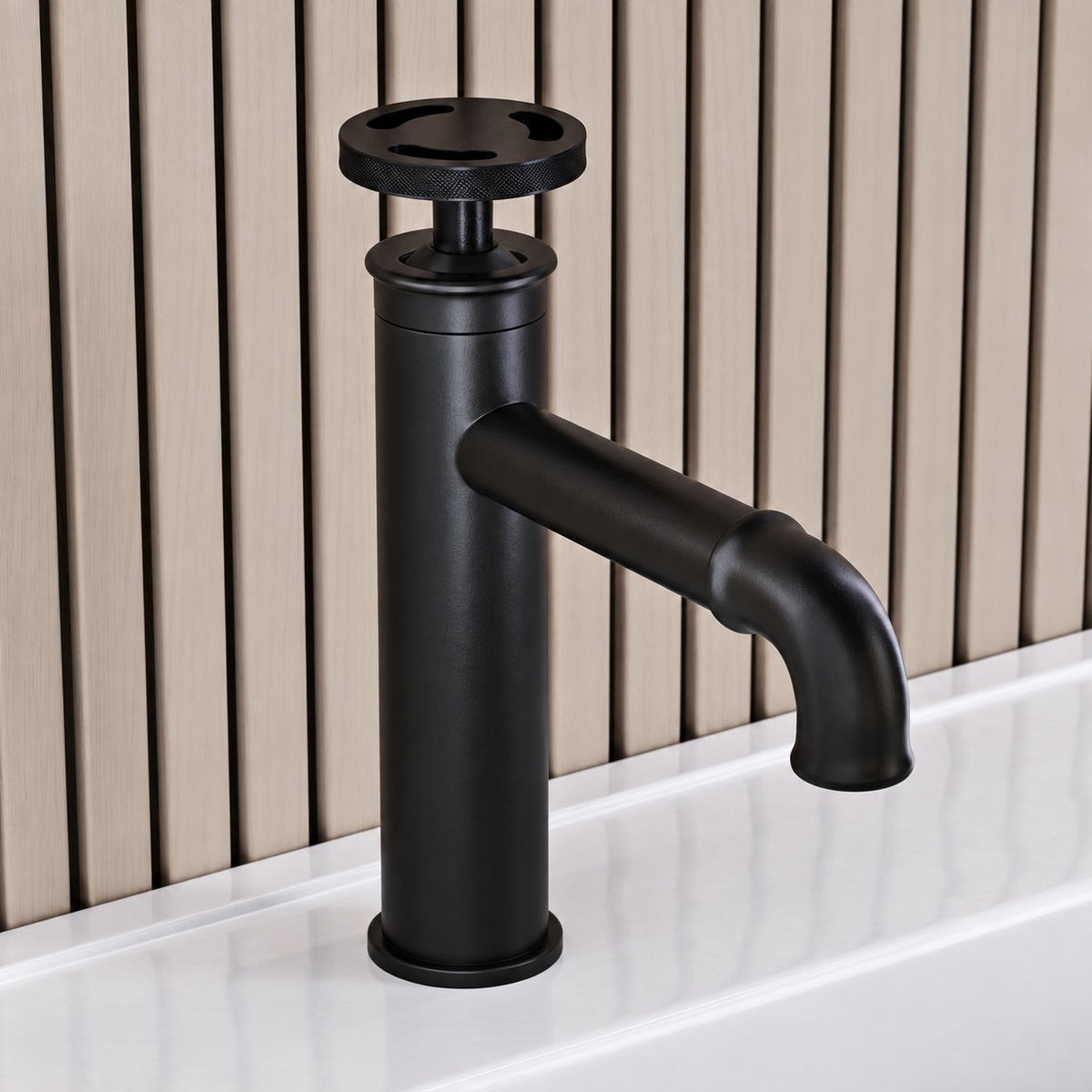 Avallon monotrou, monocommande Wheel, mitigeur de lavabo – finition noir mat