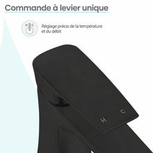 Monaco monotrou, monocommande, mitigeur de lavabo – finition noir mat