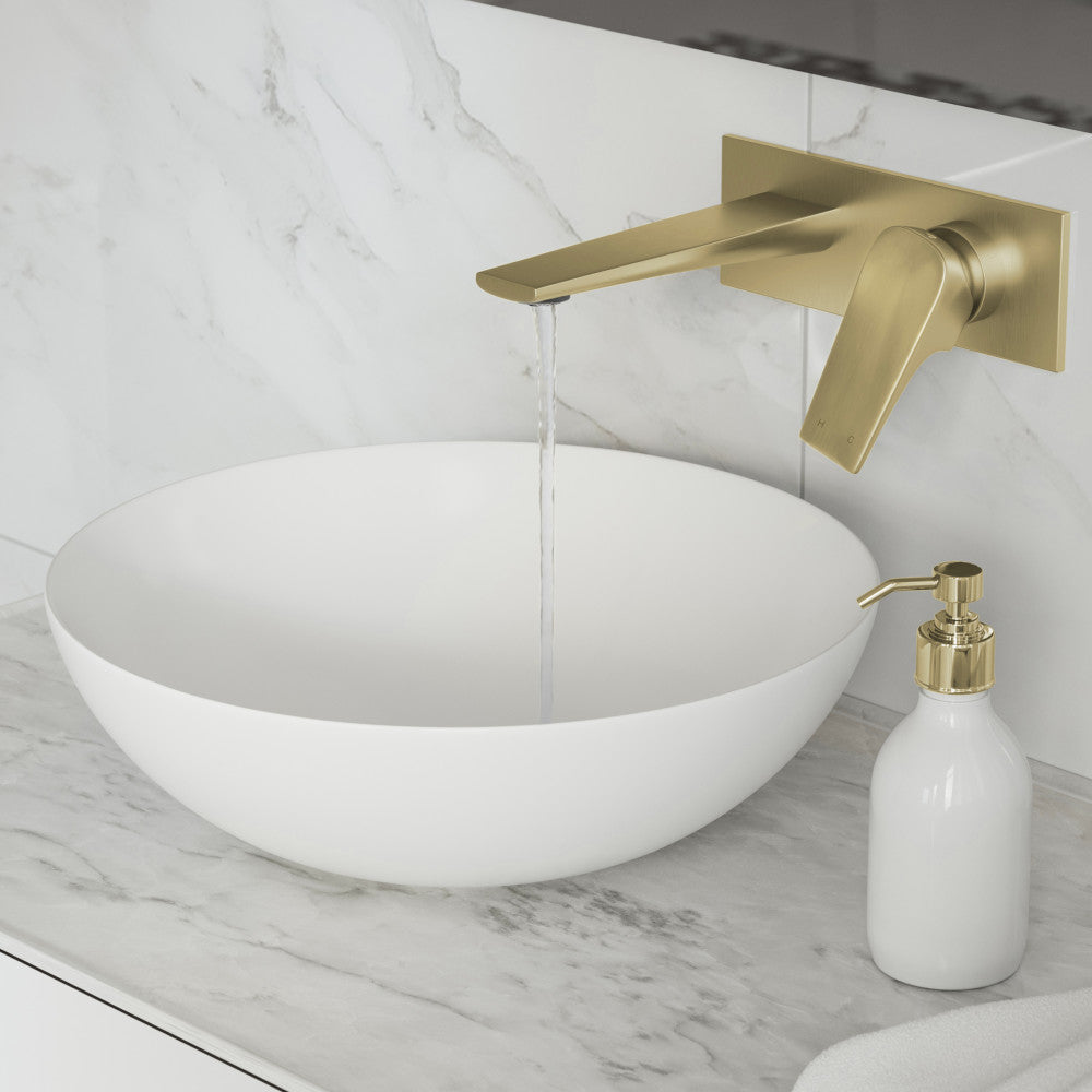 Monaco monocommande, mural, mitigeur de lavabo – finition or brossé