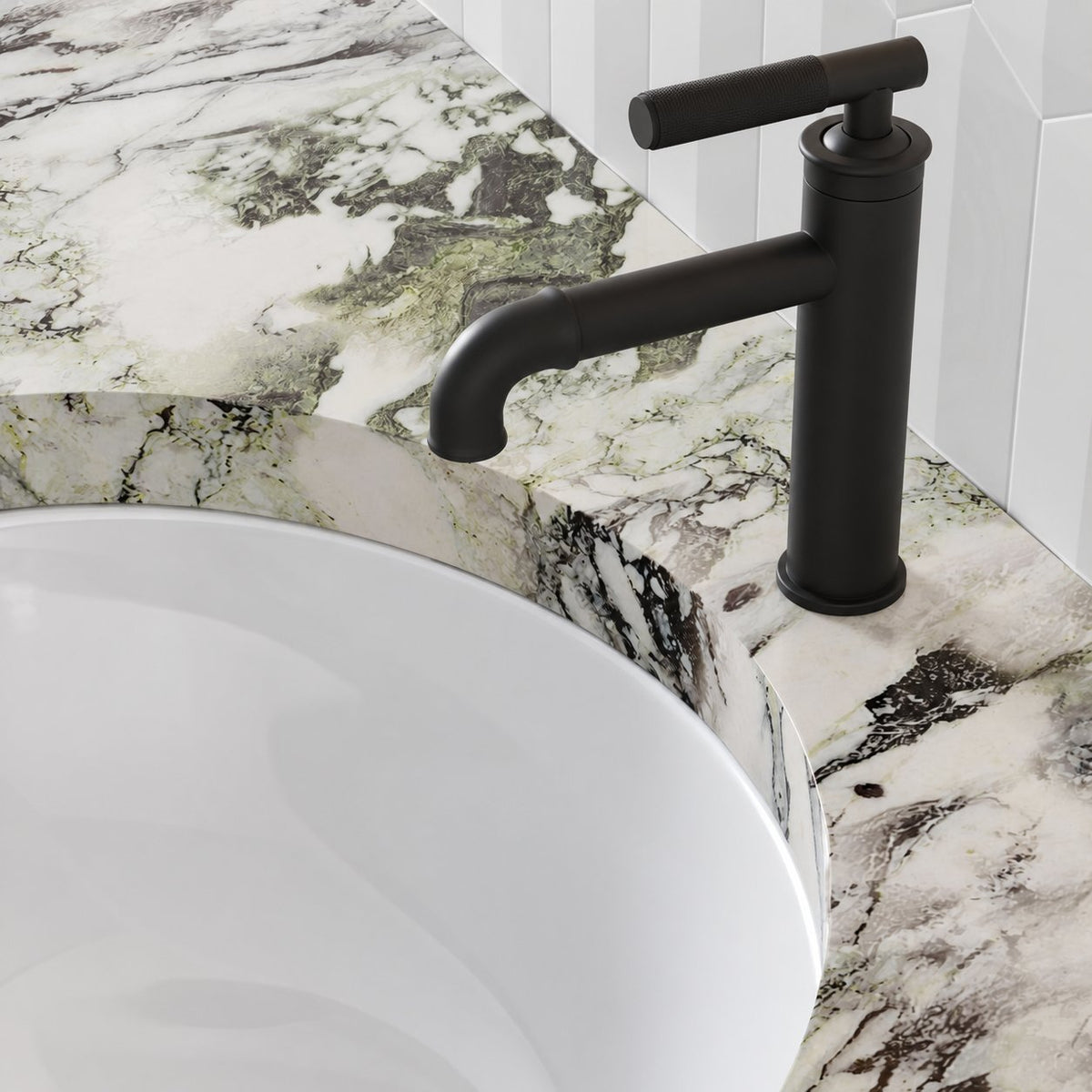 Avallon monotrou, monocommande Sleek, mitigeur de lavabo – finition noir mat