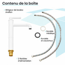 Avallon monotrou, monocommande Sleek, High Arc mitigeur de lavabo – finition blanc mat
