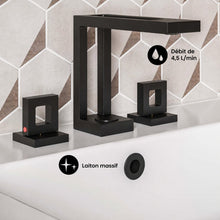 Pierre Widespread, double Handle, mitigeur de lavabo – finition noir mat