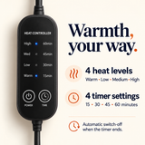 USB Foot Warmer — 4 Heat Levels & Timer