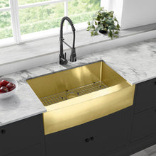 Rivage 83,8 × 53,3 cm acier inoxydable, simple Basin, Farmhouse évier de cuisine avec Apron – finition or