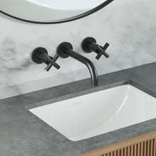 Ivy 20,3 cm. Widespread double Cross-Handle mural mitigeur de lavabo – finition noir mat