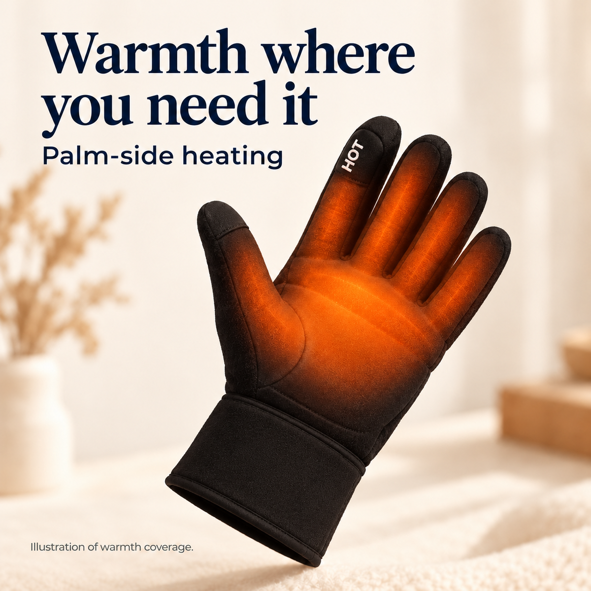 Rechargeable Heated Gloves — 5 Heat Settings & Flip-Open Fingertips