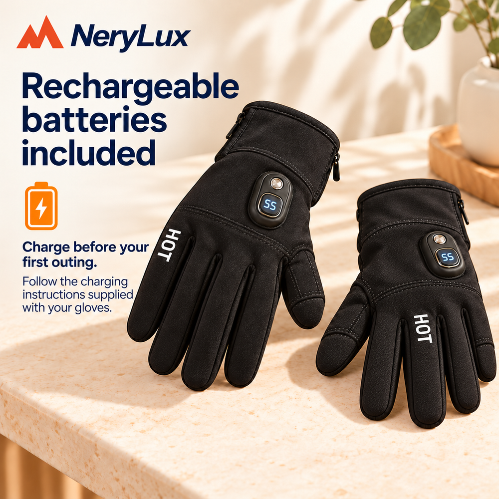 Rechargeable Heated Gloves — 5 Heat Settings & Flip-Open Fingertips