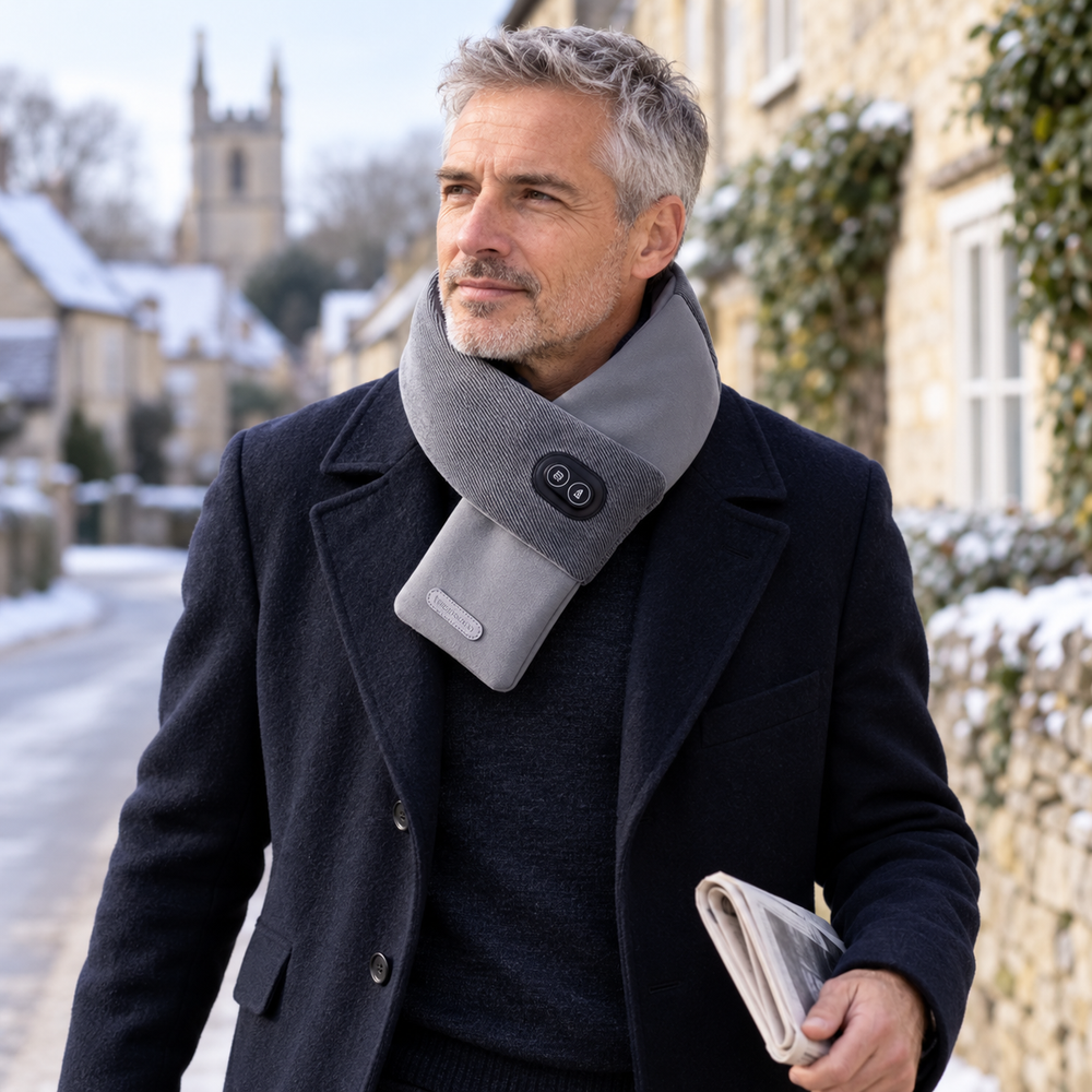 Grey USB Heated Neck Scarf — Three Settings