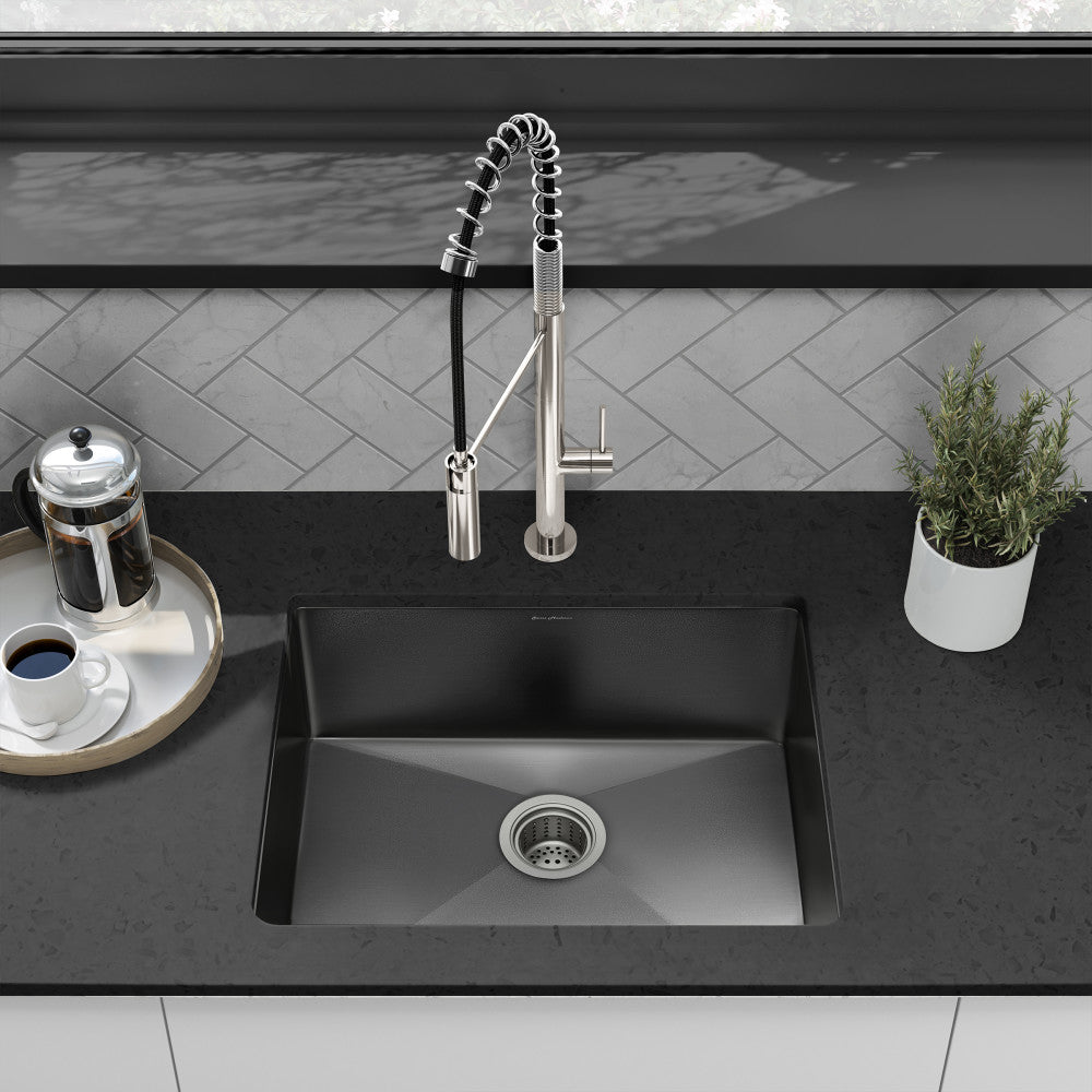 Rivage 58,4 × 45,7 cm acier inoxydable, simple Basin, Undermount évier de cuisine, noir