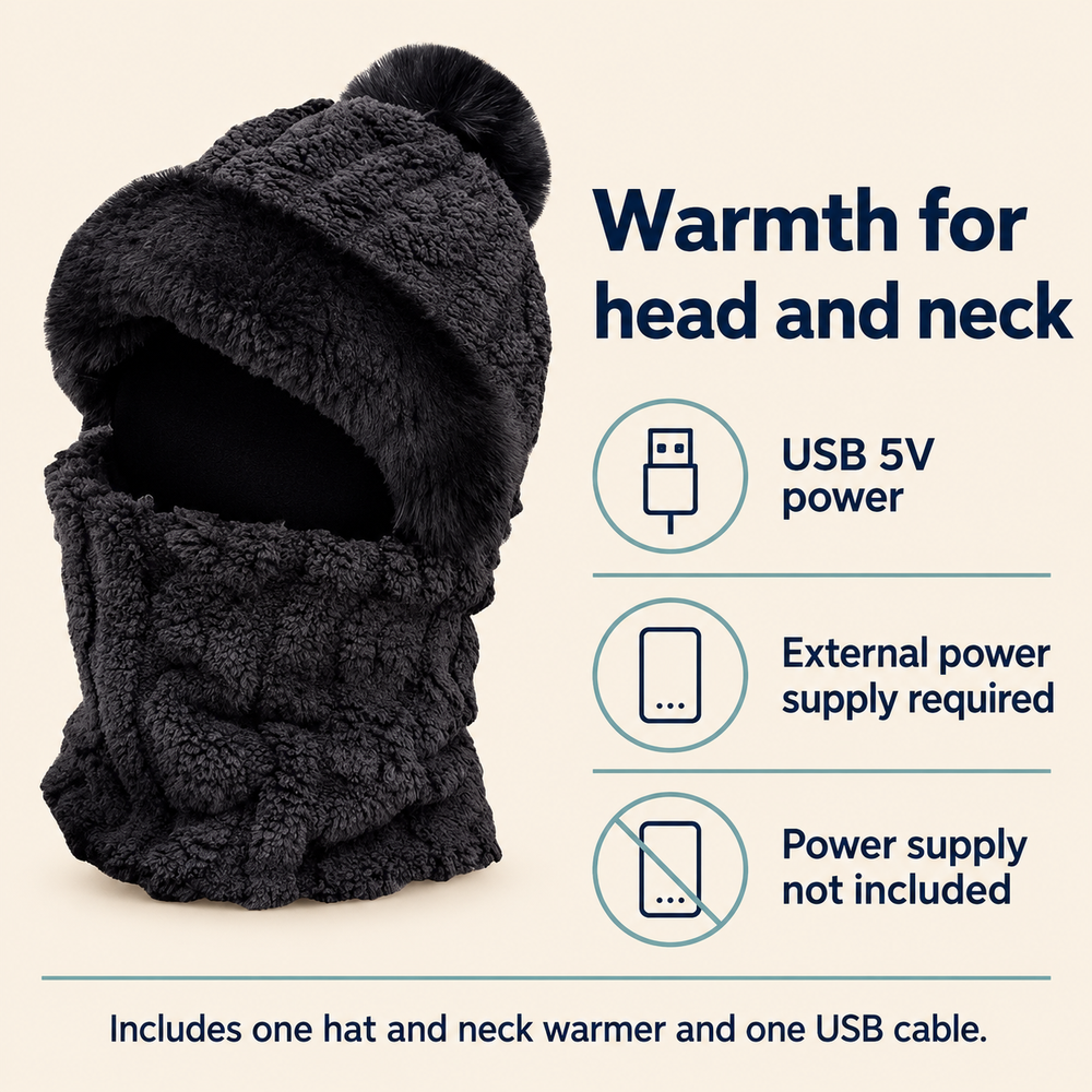 USB Heated Hat and Neck Warmer