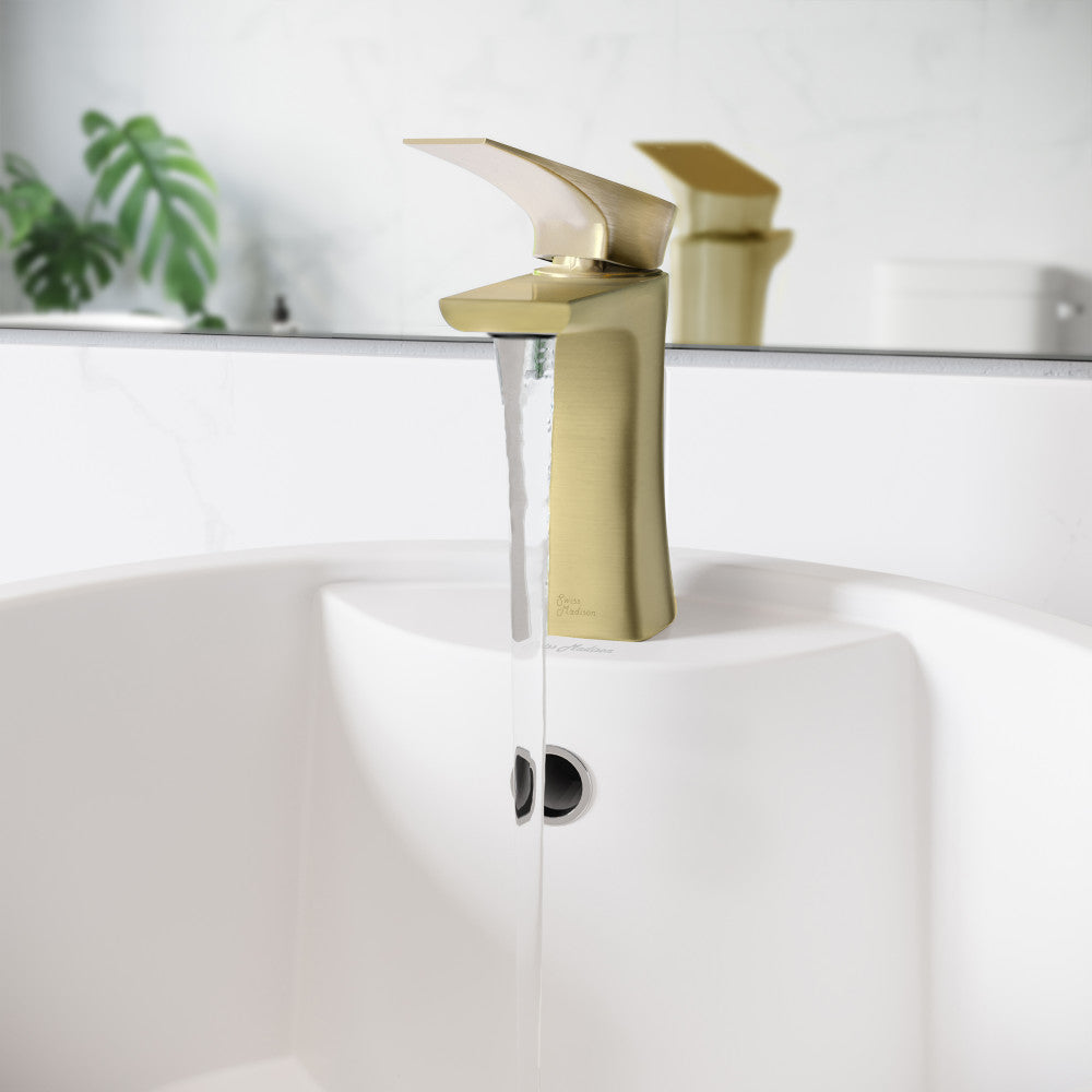 Monaco monotrou, monocommande, mitigeur de lavabo – finition or brossé