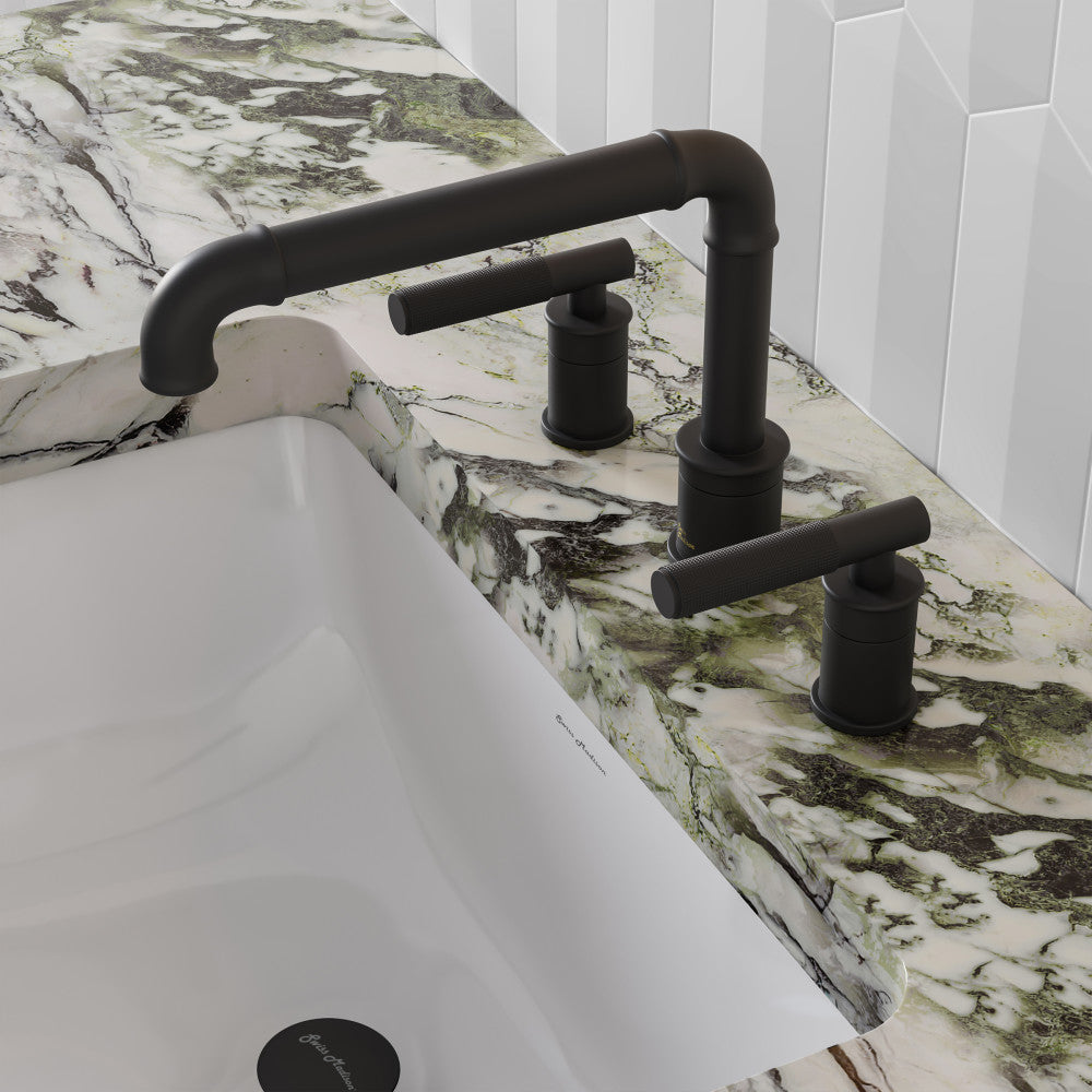Avallon 20,3 cm. Widespread, Sleek Handle, mitigeur de lavabo – finition noir mat
