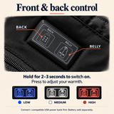 USB Heated Hooded Jacket — 9 Zones, Front & Back Controls