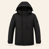 USB Heated Hooded Jacket — 9 Zones, Front & Back Controls