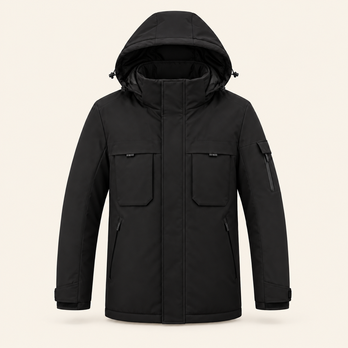 USB Heated Hooded Jacket — 9 Zones, Front & Back Controls