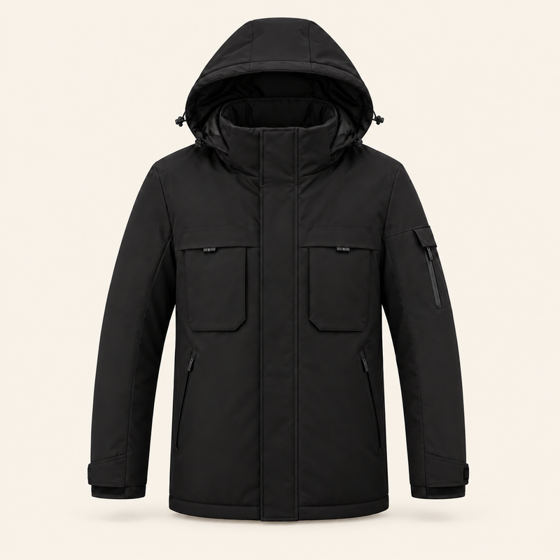 USB Heated Hooded Jacket — 9 Zones, Front & Back Controls