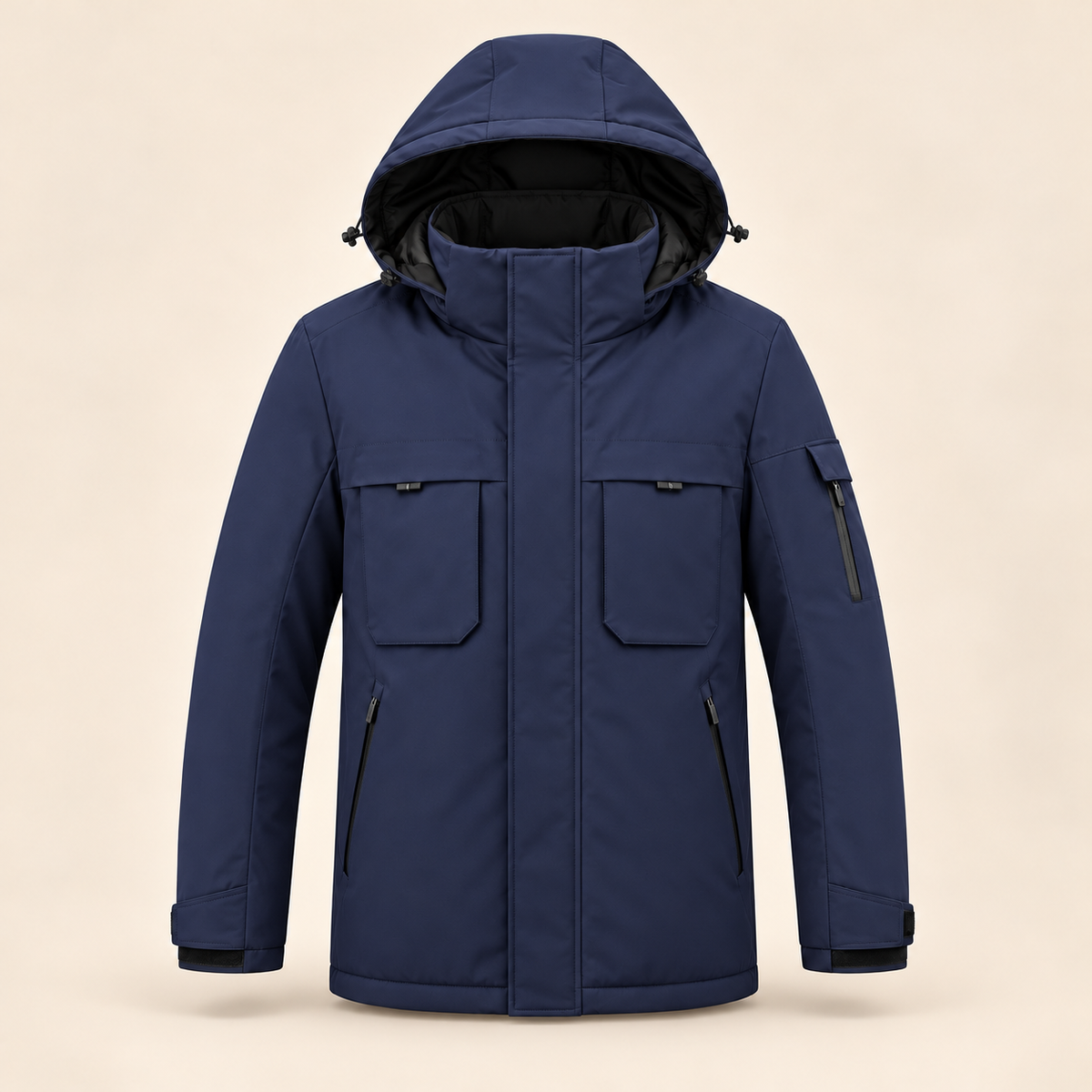 USB Heated Hooded Jacket — 9 Zones, Front & Back Controls