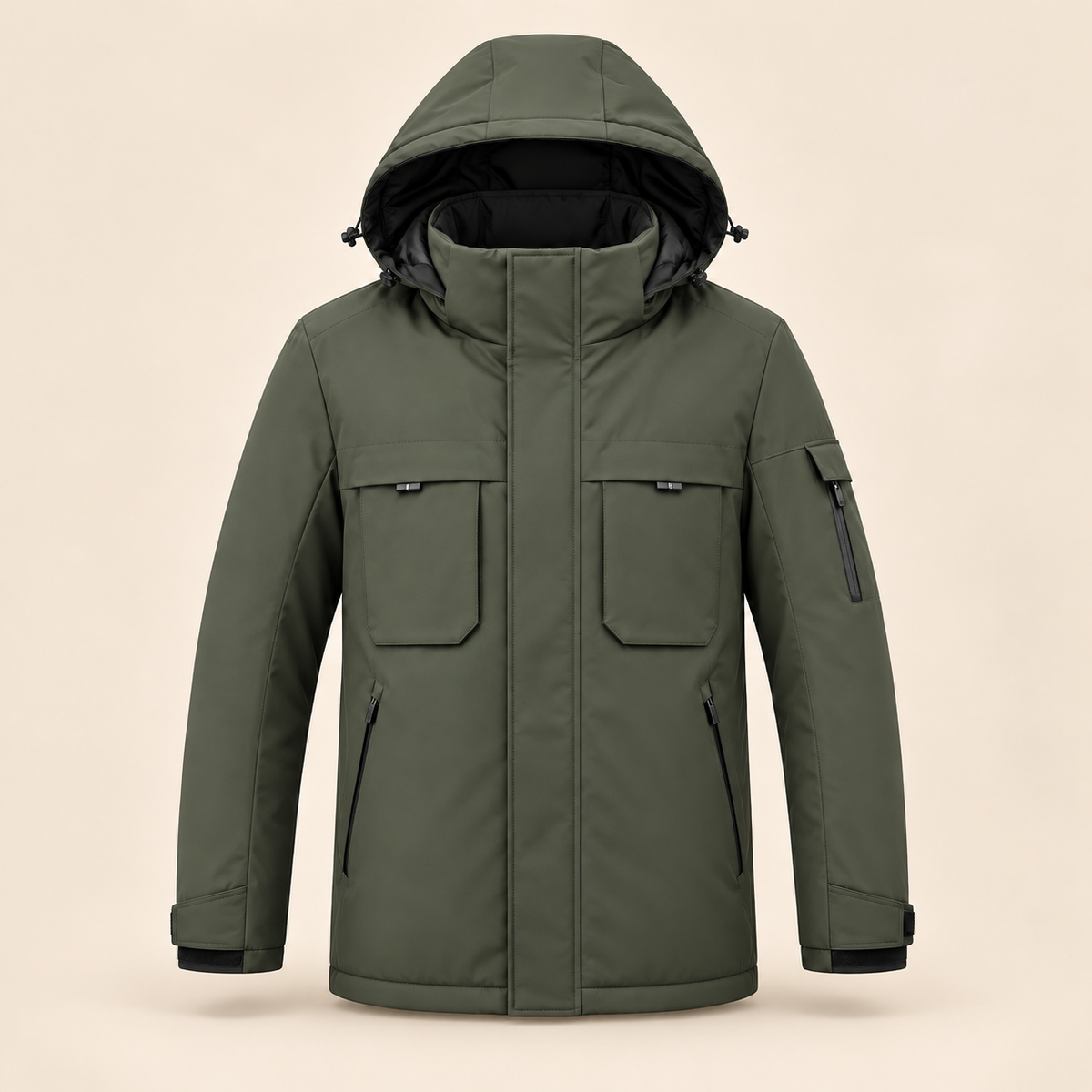 USB Heated Hooded Jacket — 9 Zones, Front & Back Controls