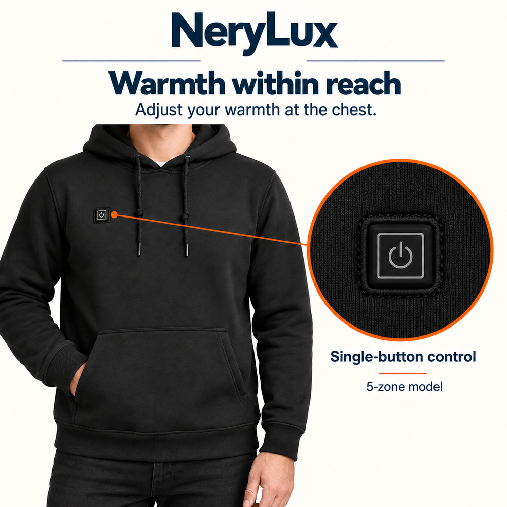 USB Heated Hoodie for Men & Women – 5 or 17 Heating Zones