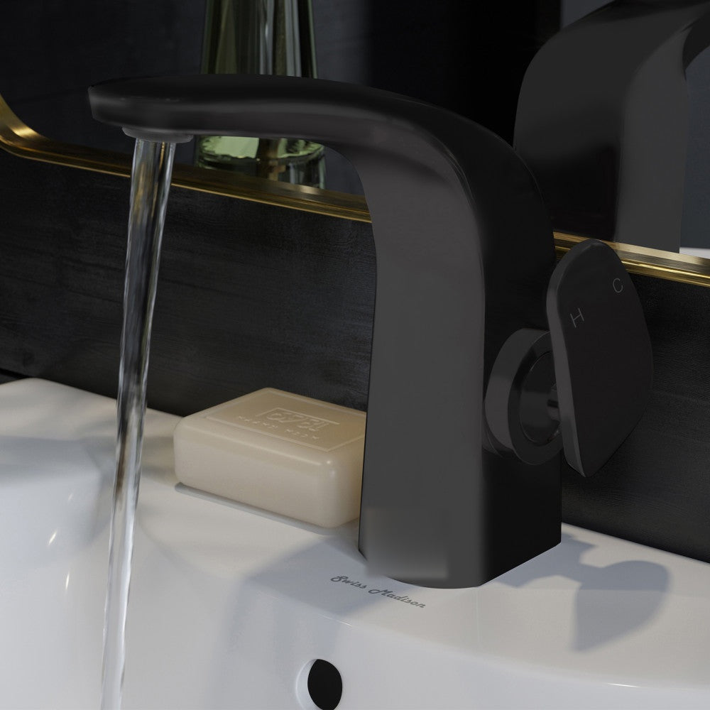 Chateau monotrou, monocommande, mitigeur de lavabo – finition noir mat