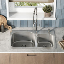 Ouvert 83,8 × 55,9 cm acier inoxydable, Dual Basin, Top-Mount évier de cuisine