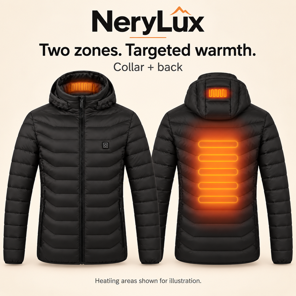 USB Heated Hooded Jacket — 2 Heating Zones, 3 Settings