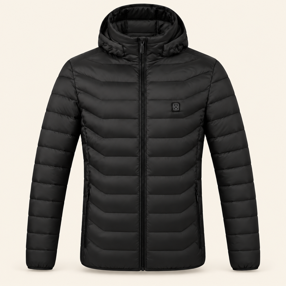 USB Heated Hooded Jacket — 2 Heating Zones, 3 Settings