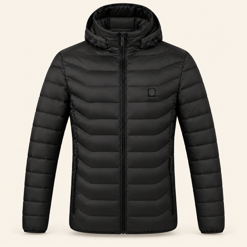 USB Heated Hooded Jacket — 2 Heating Zones, 3 Settings