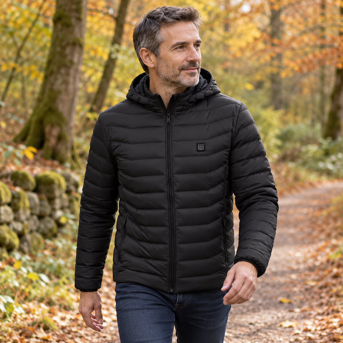 USB Heated Hooded Jacket — 2 Heating Zones, 3 Settings