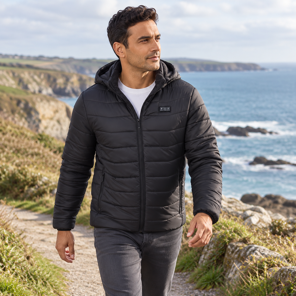 Men’s USB Heated Hooded Jacket — 27 Heating Zones
