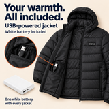 Men’s USB Heated Hooded Jacket — 27 Heating Zones