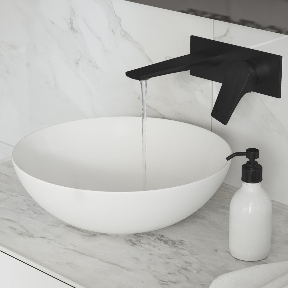 Monaco monocommande, mural, mitigeur de lavabo – finition noir mat