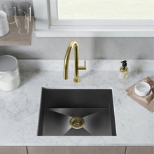 Tourner 53,3 × 45,7 cm acier inoxydable, simple Basin, Undermount évier de cuisine,noir