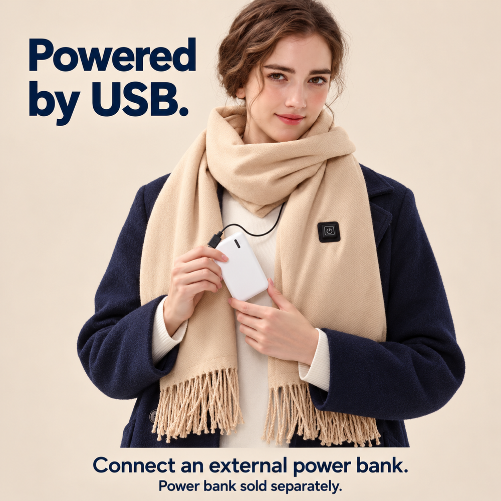 Long USB Heated Scarf — 3 Heat Settings