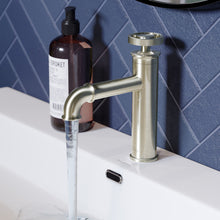 Avallon monotrou, monocommande Wheel, mitigeur de lavabo – finition nickel brossé