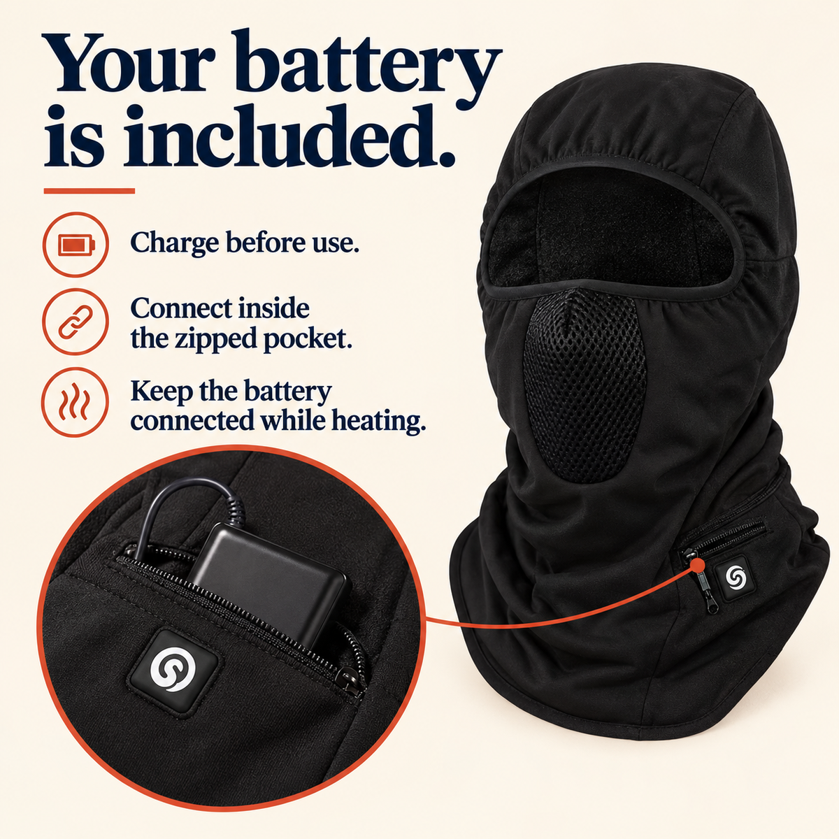 Savior Heat Rechargeable Heated Balaclava — 3 Settings