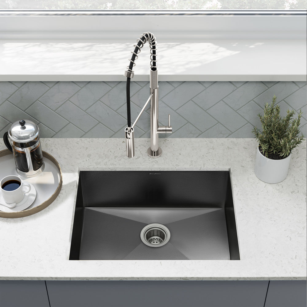 Tourner 68,6 × 48,3 cm acier inoxydable, simple Basin, Undermount évier de cuisine – finition noir
