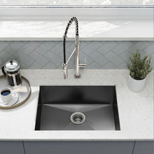 Tourner 68,6 × 48,3 cm acier inoxydable, simple Basin, Undermount évier de cuisine – finition noir