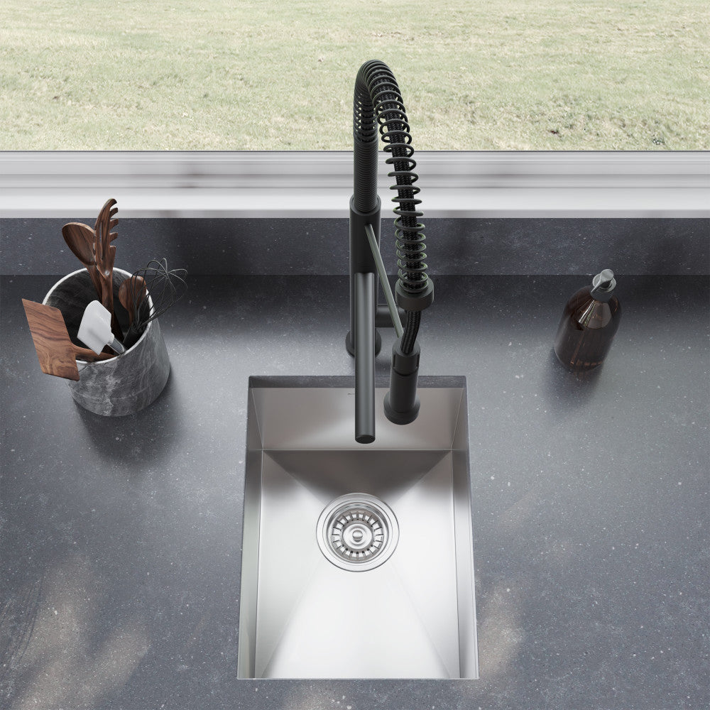 Tourner 35,6 × 45,7 cm acier inoxydable, simple Basin, Undermount évier de cuisine