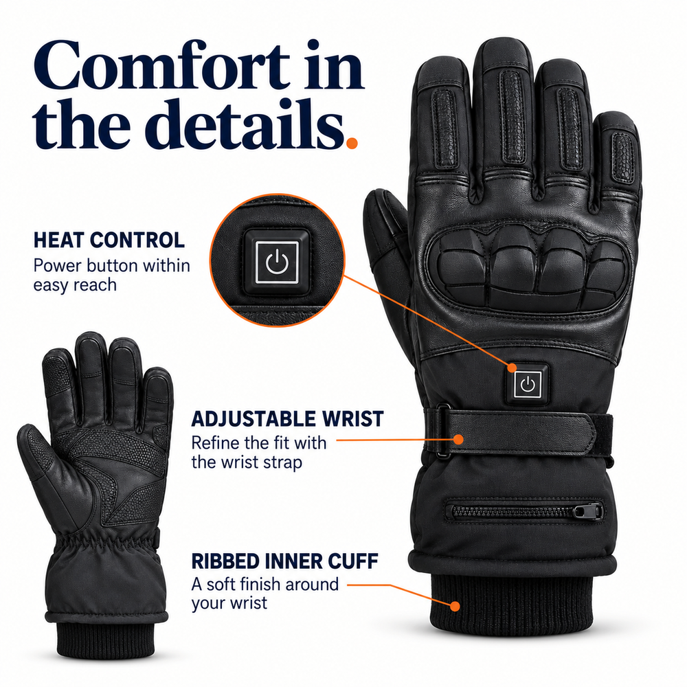 MYDAYS Rechargeable Heated Gloves with Touchscreen Fingertips