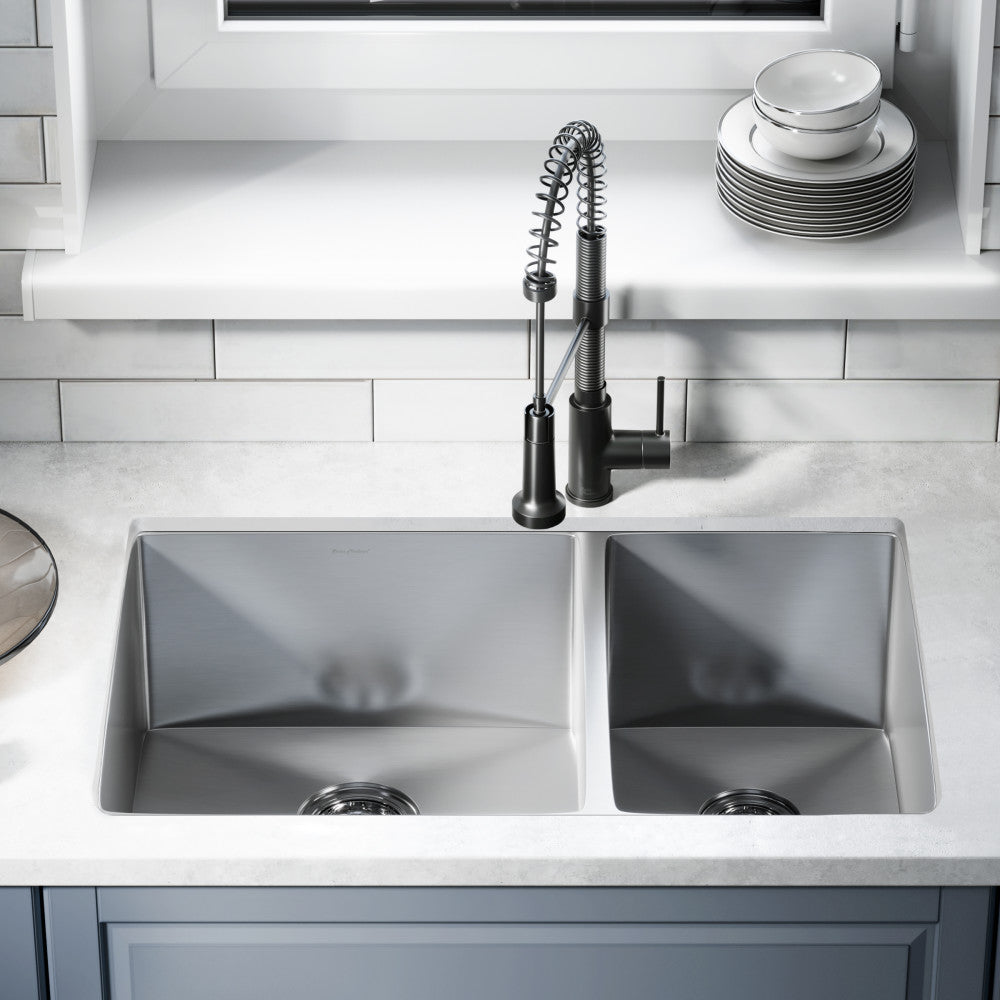 Rivage 83,8 × 50,8 cm acier inoxydable, Dual Basin, Undermount évier de cuisine