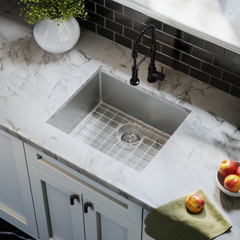 Tourner 53,3 × 45,7 cm acier inoxydable, simple Basin, Undermount évier de cuisine