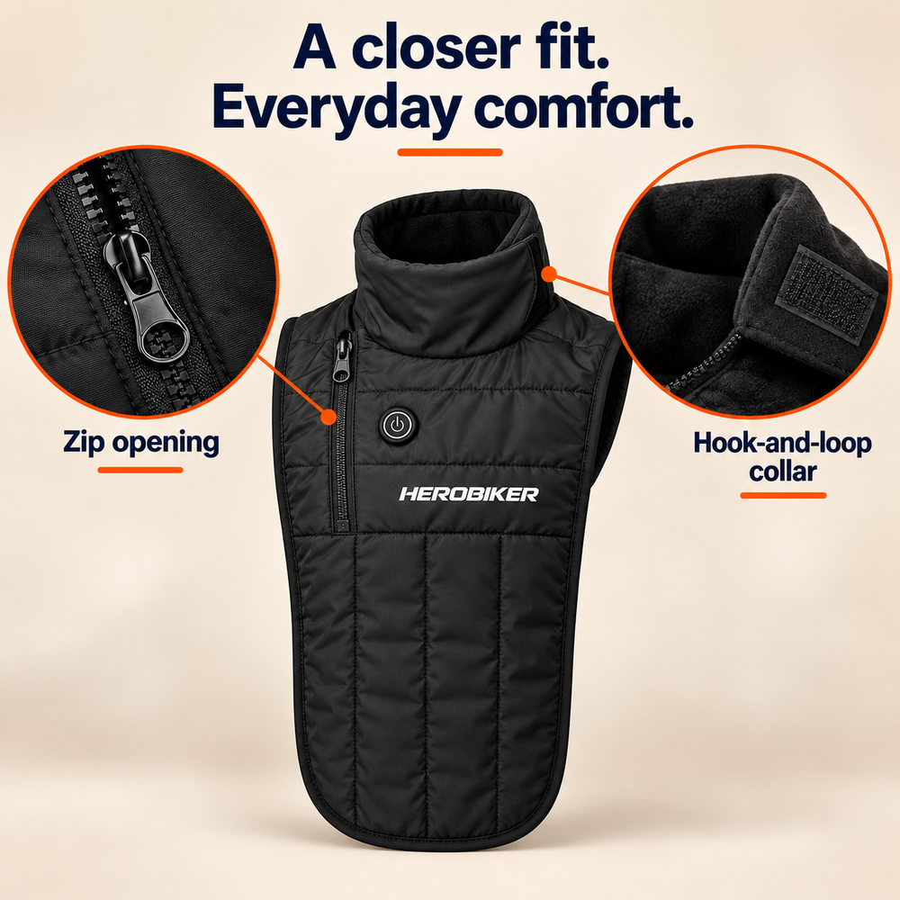 USB Heated Motorcycle Neck & Chest Warmer — 3 Settings