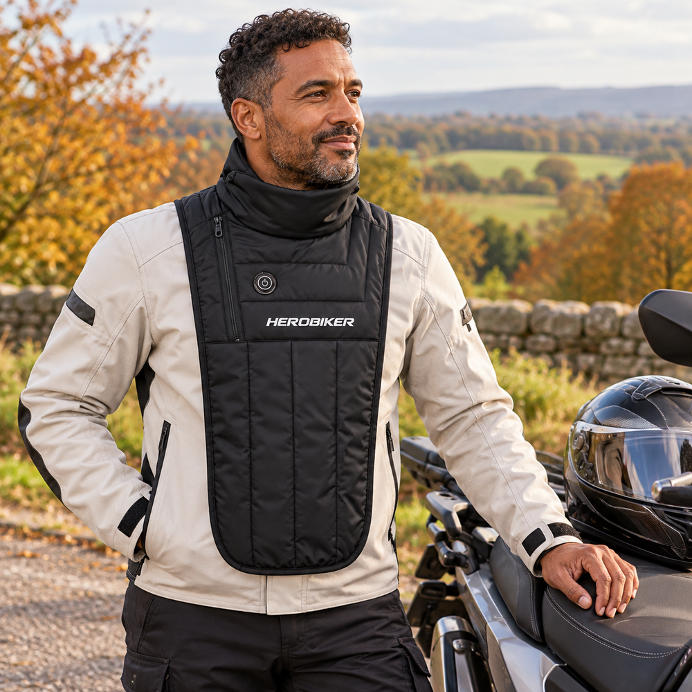 USB Heated Motorcycle Neck & Chest Warmer — 3 Settings