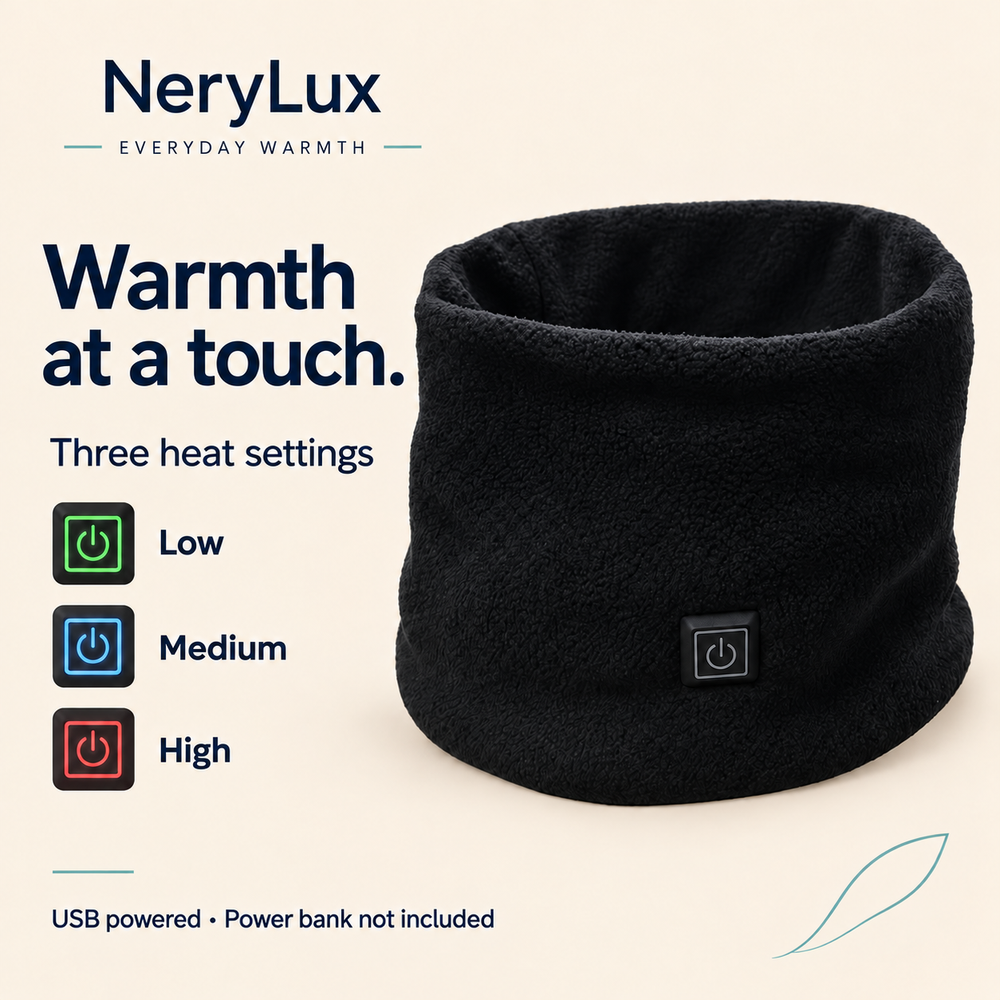 USB Heated Fleece Neck Warmer — Three Settings